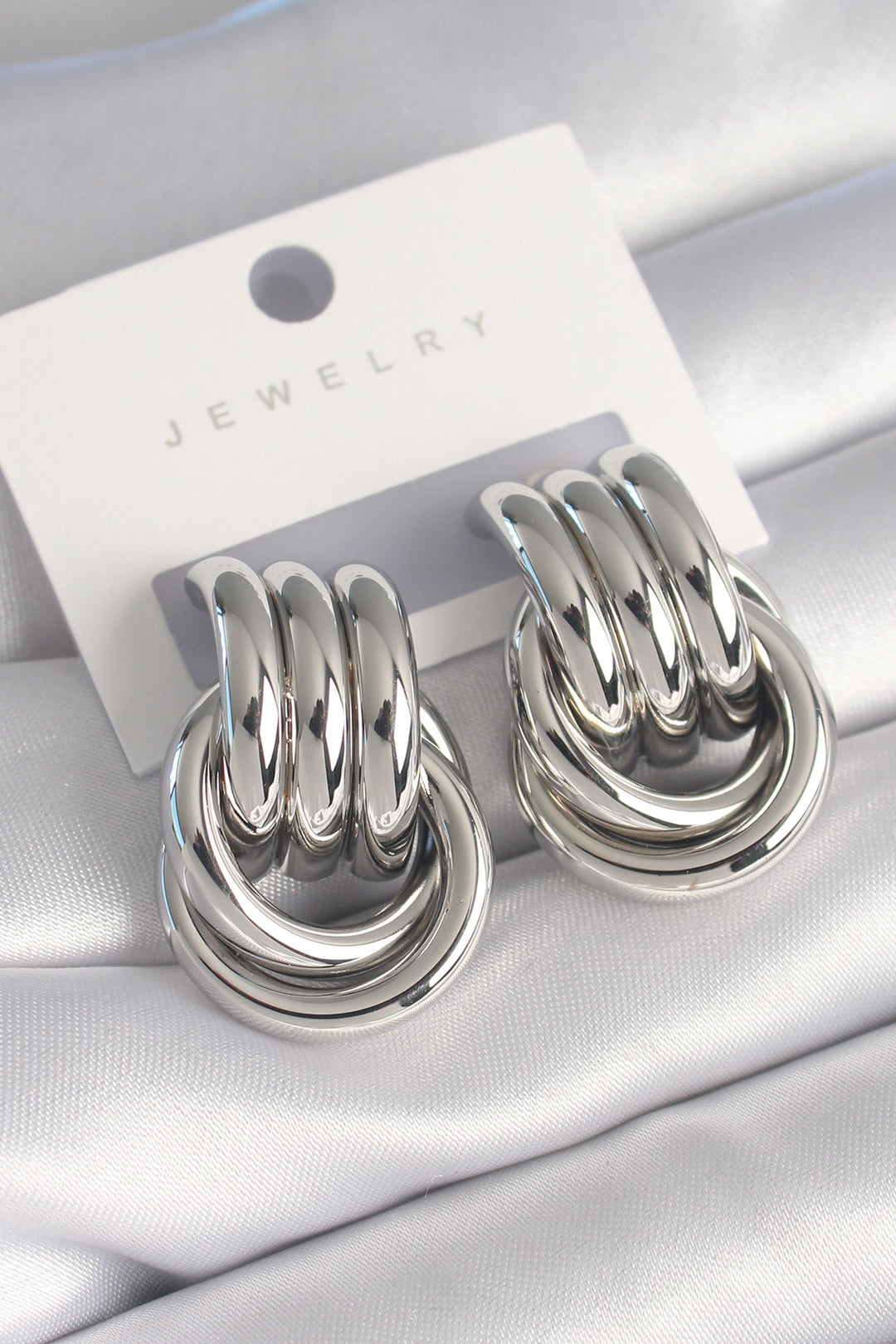 EBJ Rice Silver Color Spiral Model Women's Earring - Temascal