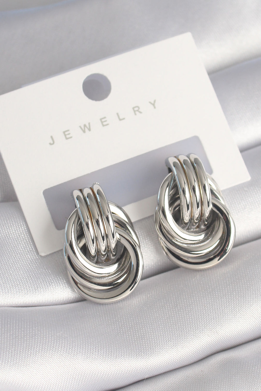 EBJ Rice Silver Color Spiral Model Women's Earring - Brianka