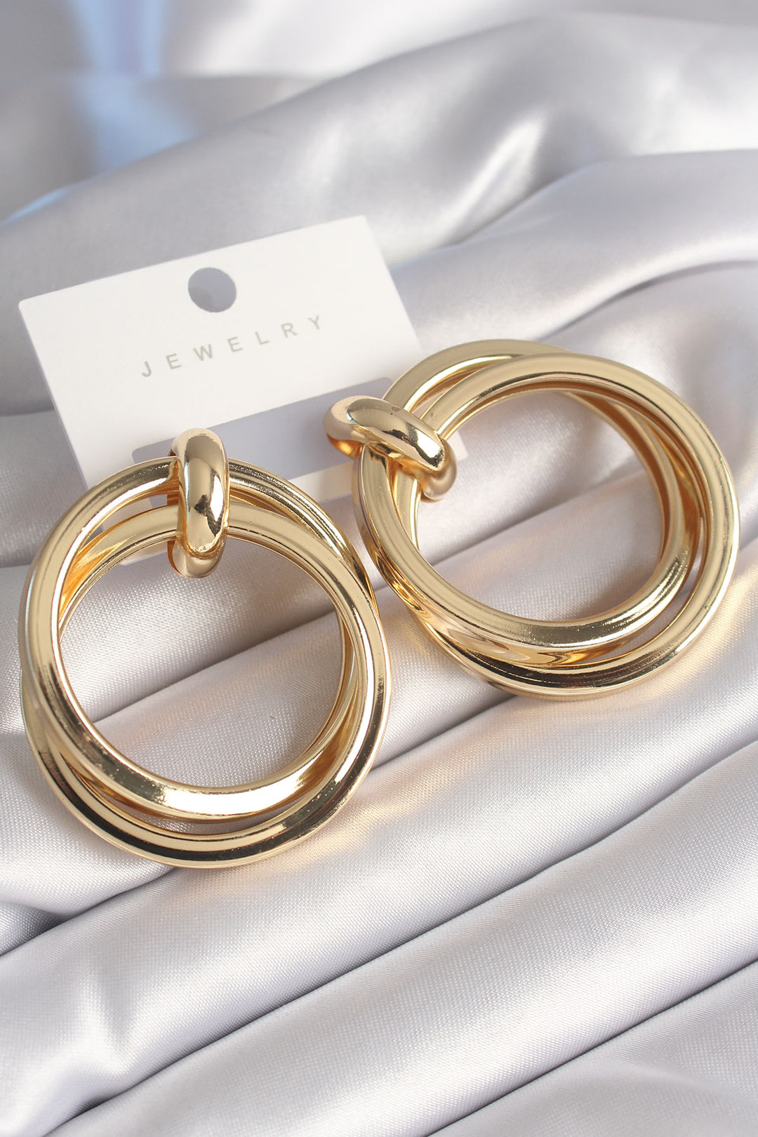 EBJ Gold Color Passing Ring Model Women's Earring Made of Rice - Carcassonne