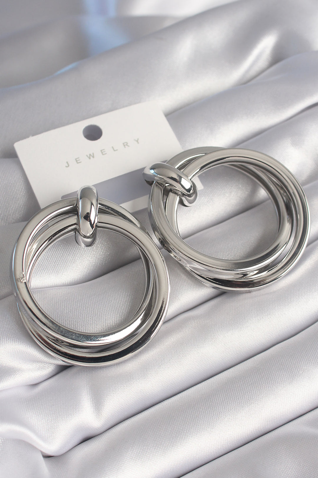 EBJ Rice Silver Color Gradient Ring Model Women's Earring - Munich
