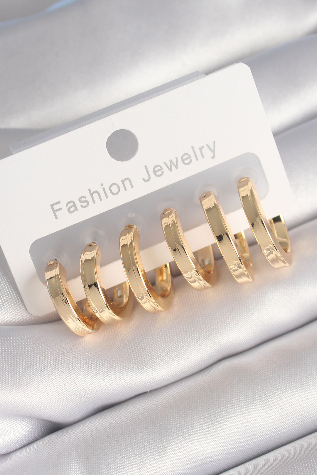 EBJ Gold Color Plain Ring Model Women's Earring Set - Saanich