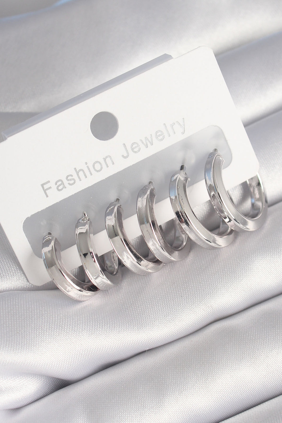 EBJ Rice Silver Color Plain Ring Model Women's Earring Set - Llanelli