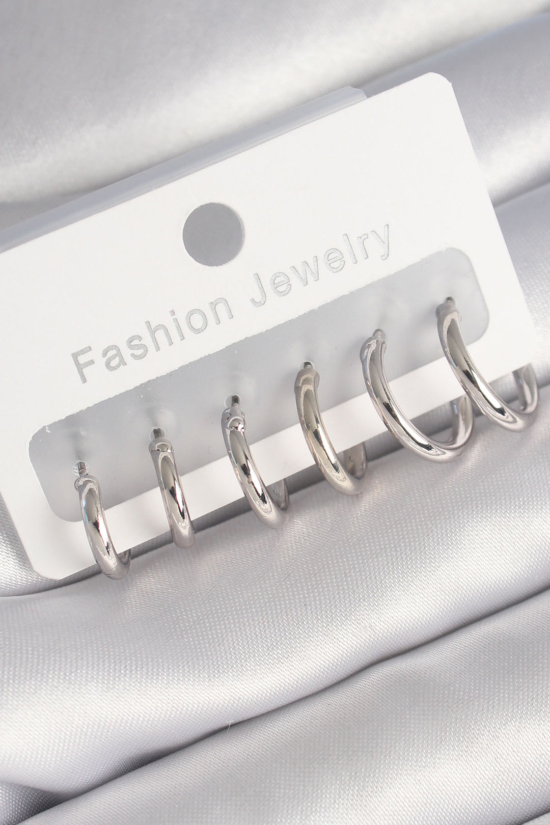 EBJ Rice Silver Color Thin Ring Model Women's Earring Set - San Francisco de los Romo