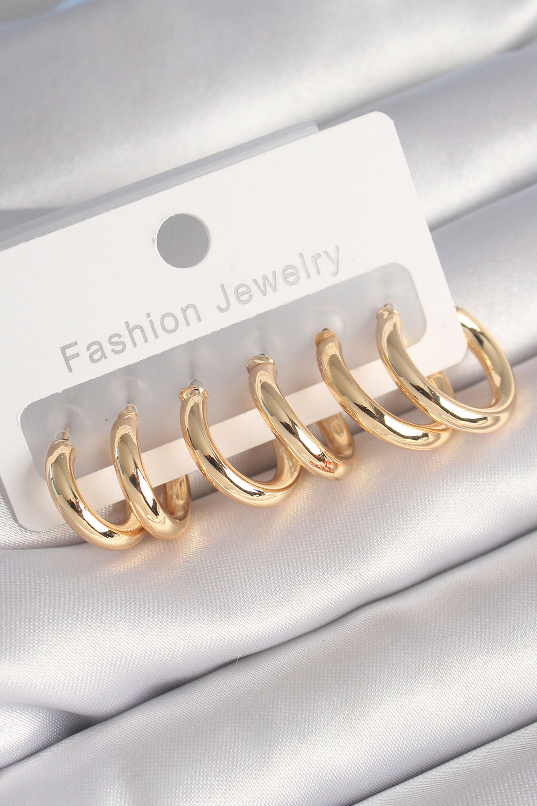 EBJ Gold Color Rice Ring Model Women's Earring Set - Lviv