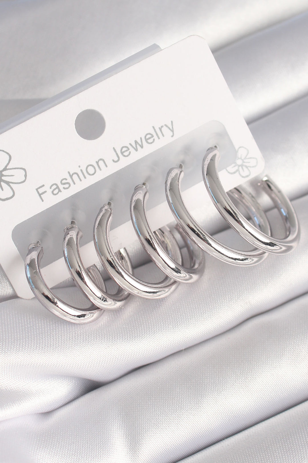 EBJ Rice Silver Color Ring Model Women Earring Set - Focşani