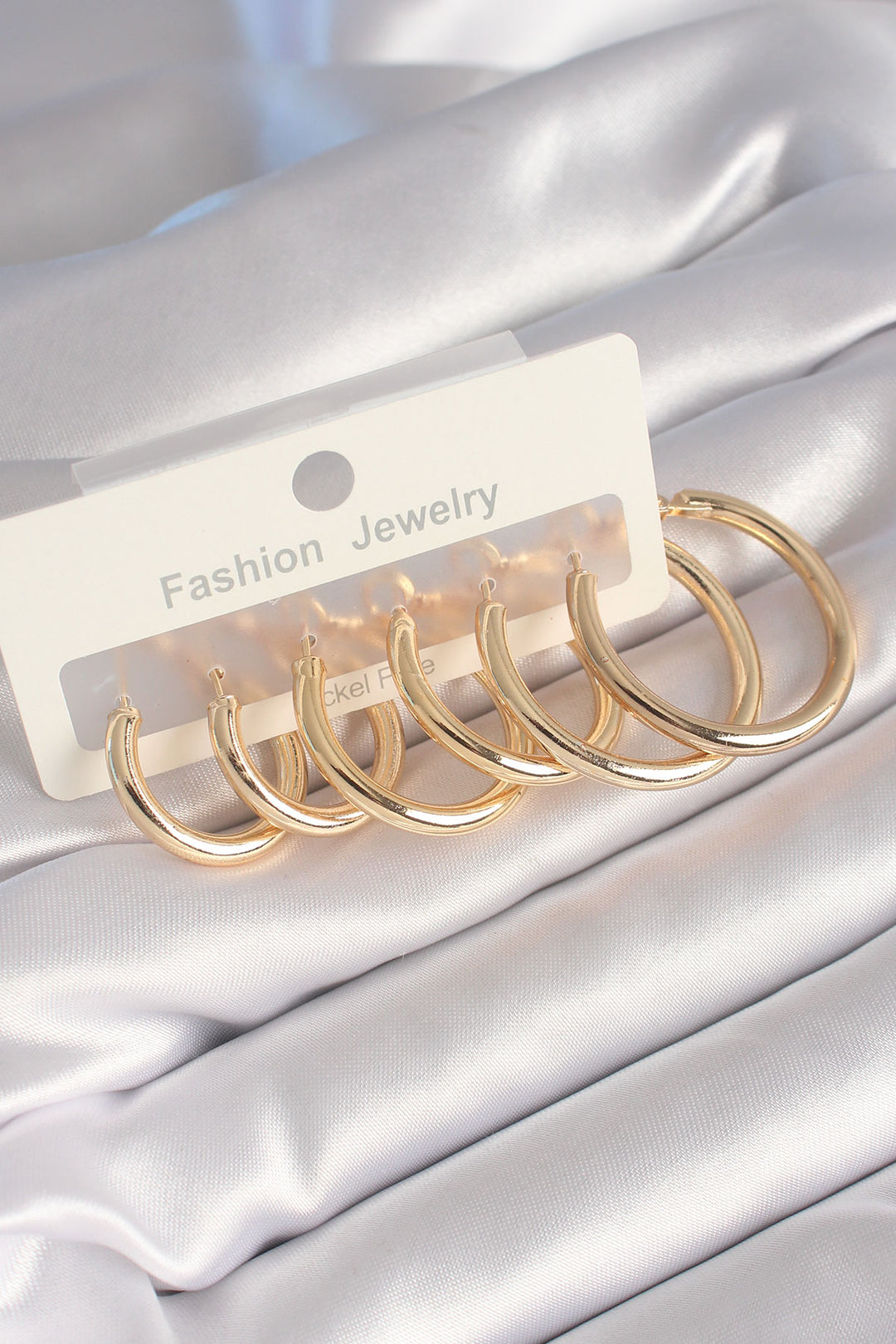 EBJ Gold Color Rice Ring Model Women's Earring Set - Vlaardingen