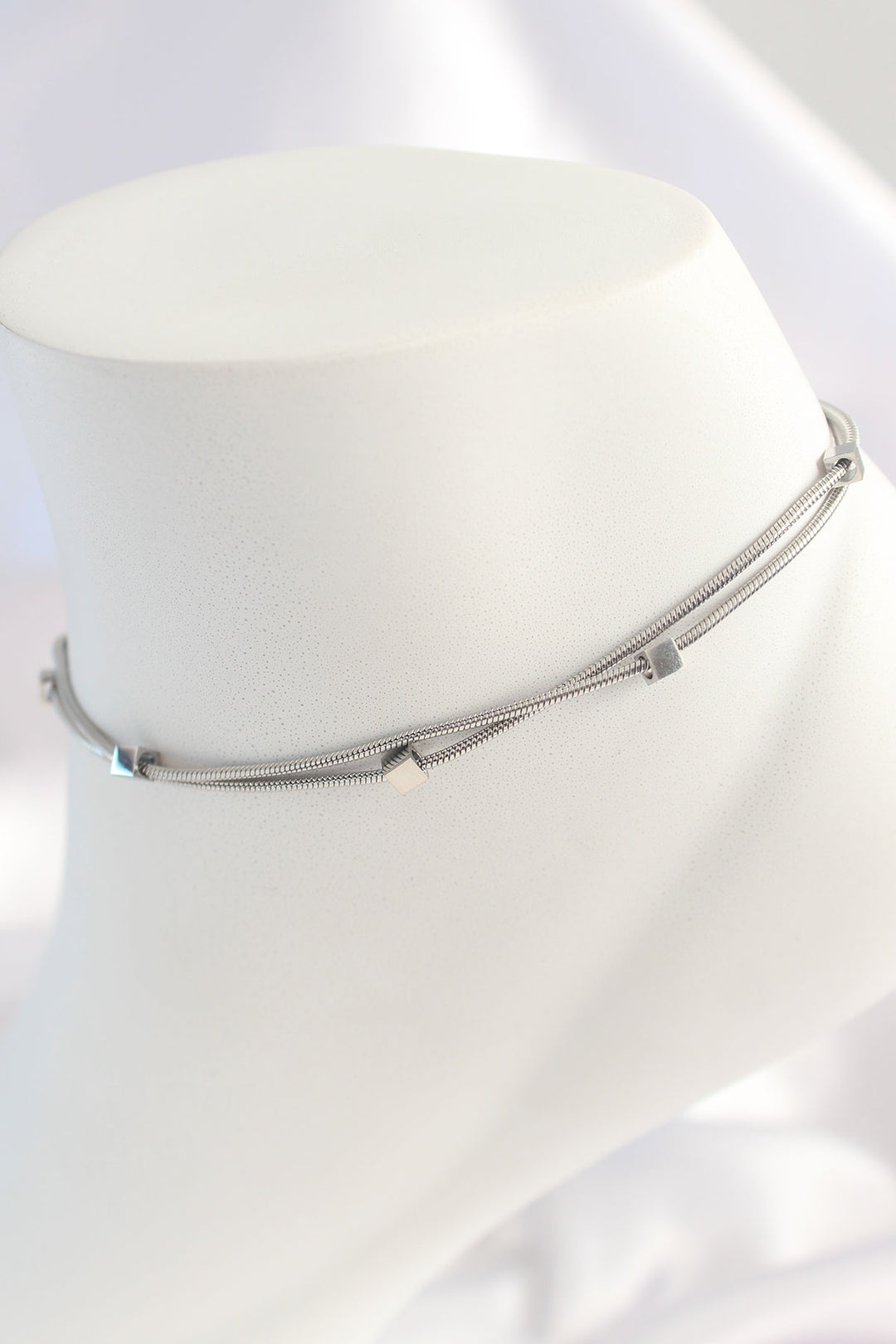 EBJ 316L Stainless Steel Silver Color Minimal Square Model Women's Anklet - Deurne