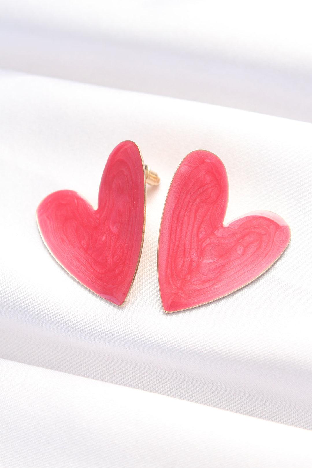 EBJ Red Color Enamel Heart Earrings - Montgomery Village