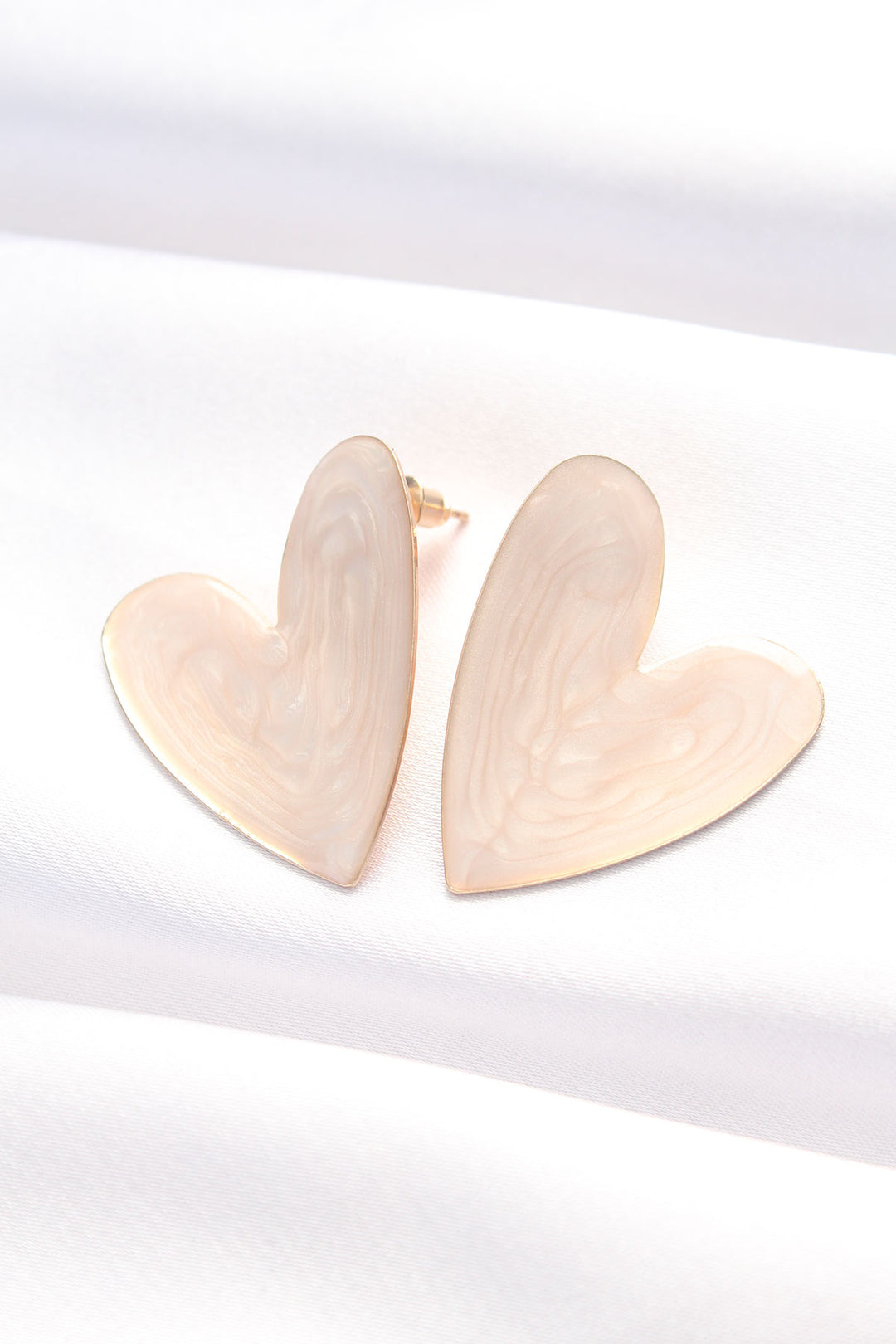 EBJ Stone Color Enamel Heart Earrings - Alenquer