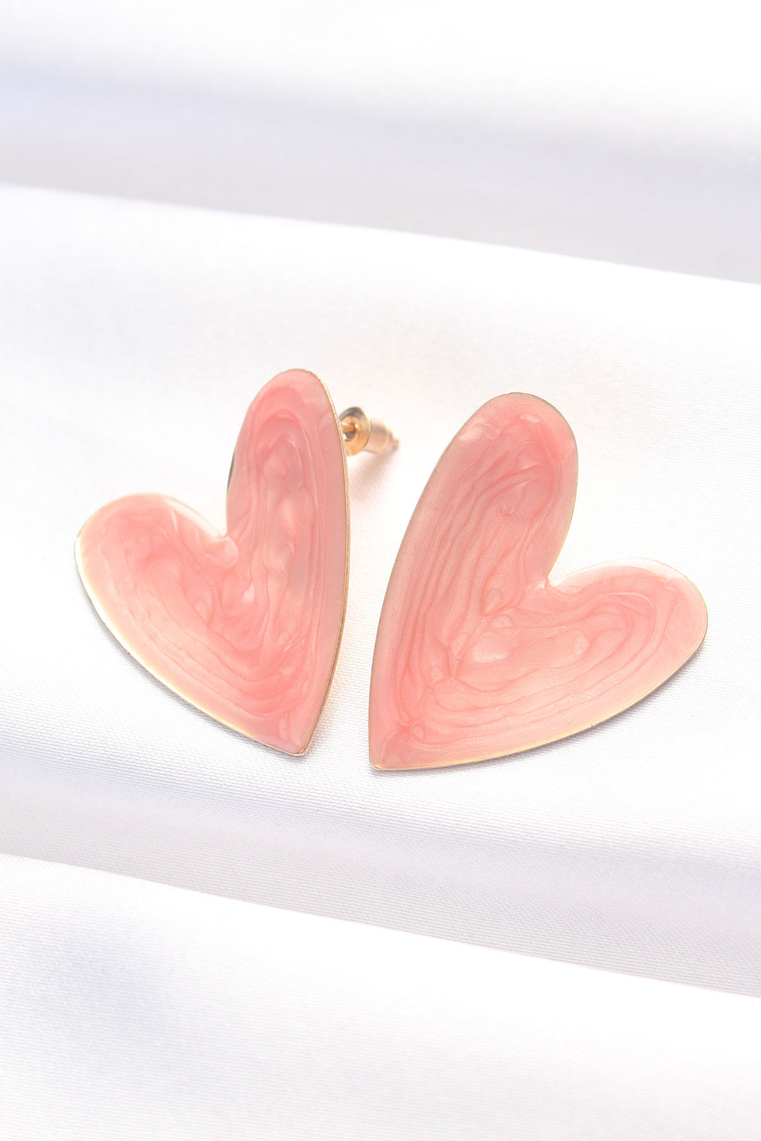 EBJ Dried Rose Color Enamel Heart Earrings - Upper Darby