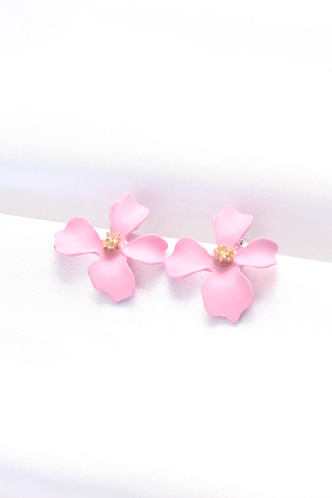 EBJ Pink Color Stone Flower Earrings - Gallarate