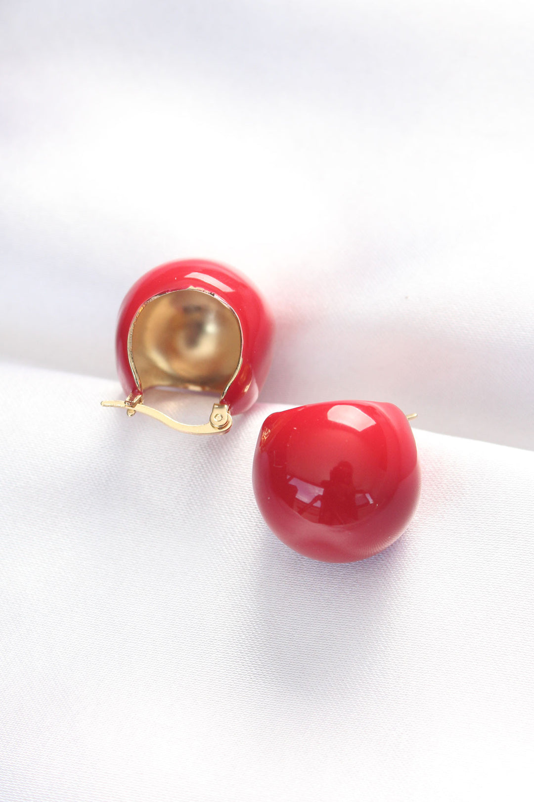 EBJ Minimal Red Enamel Earrings - Schertz