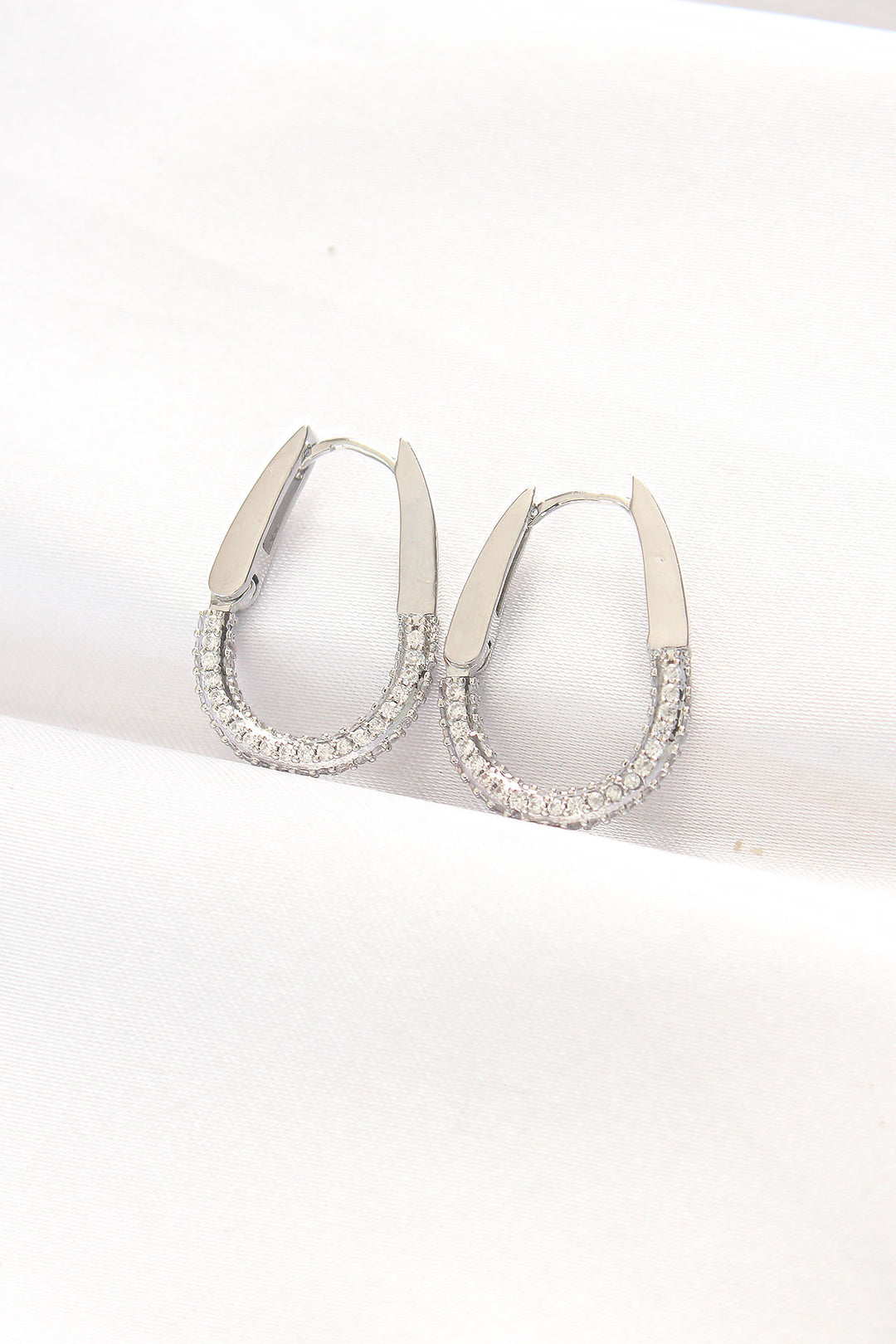 EBJ Rice Silver Color Stone Earrings - Horlivka
