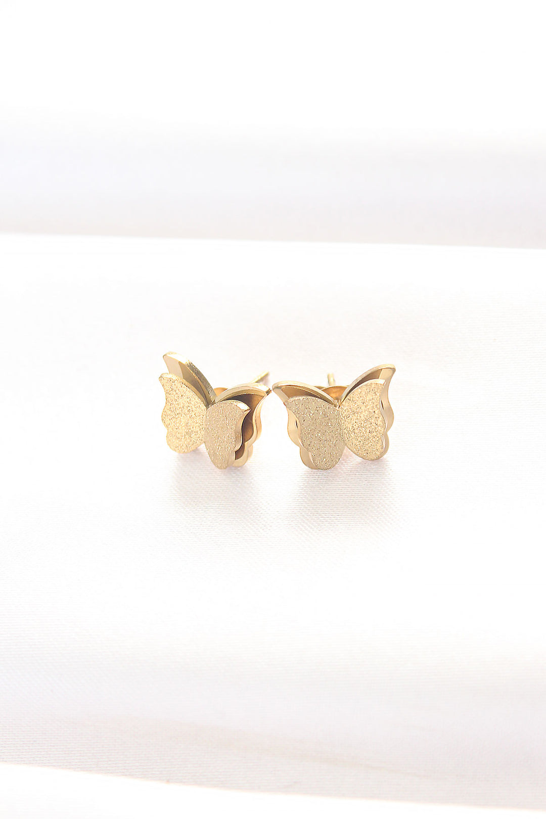 EBJ Rice Gold Color Minimal Butterfly Earrings - Reims