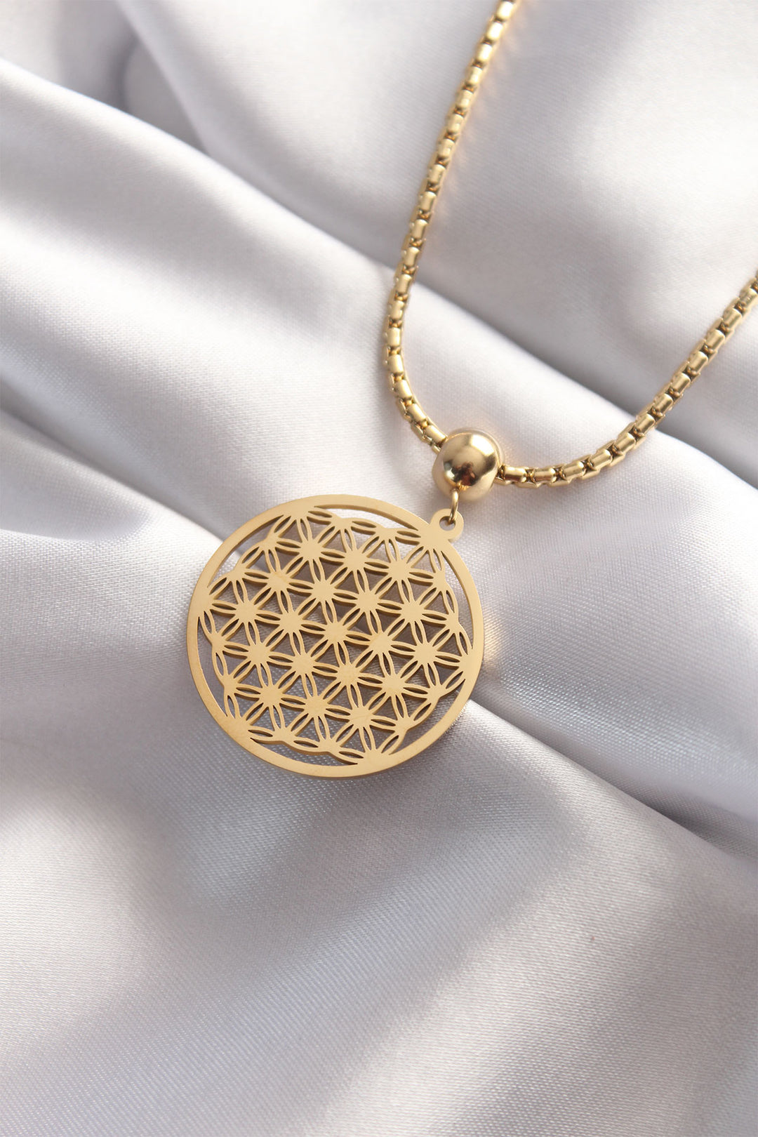 EBJ 316L Steel Gold Color Life Flower Necklace - Saint-Herblain