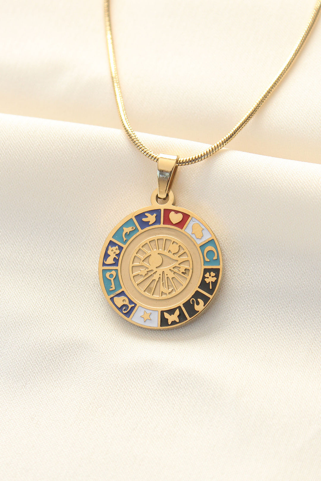 EBJ 316L Steel Gold Color Lucky Necklace - Progreso