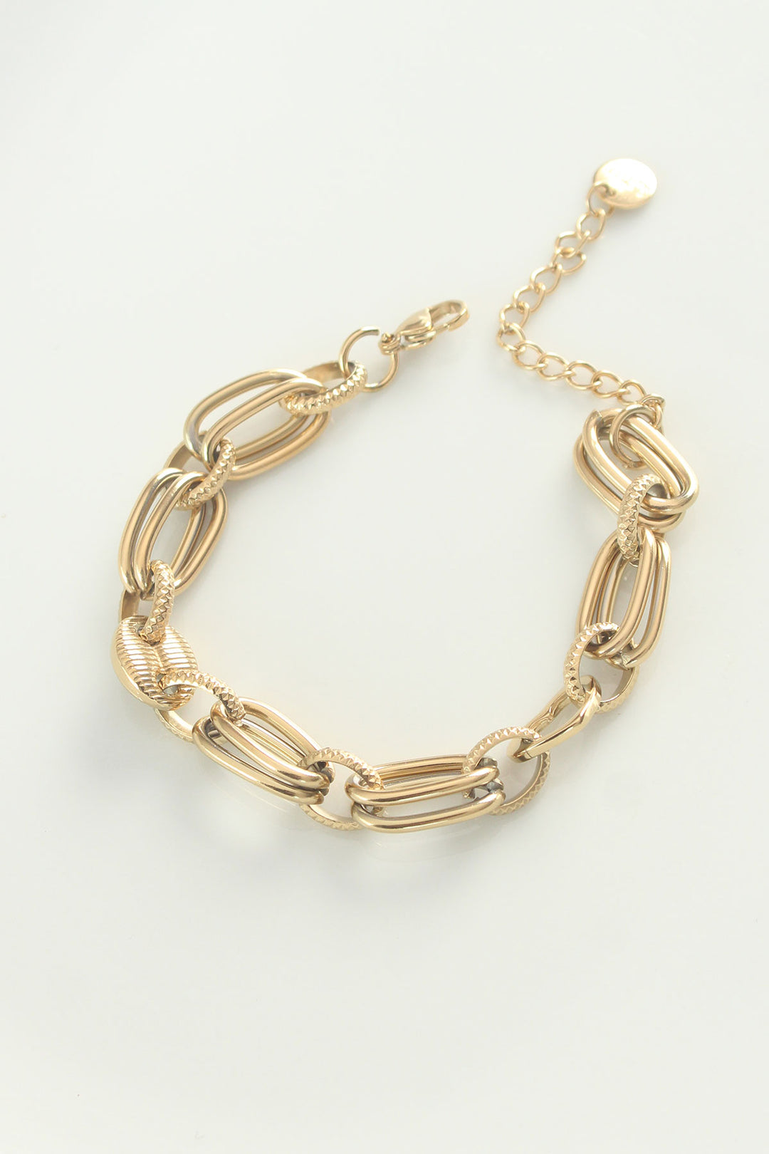 EBJ 316L Steel Gold Color Heart Shaped Chain Bracelet - Casoria
