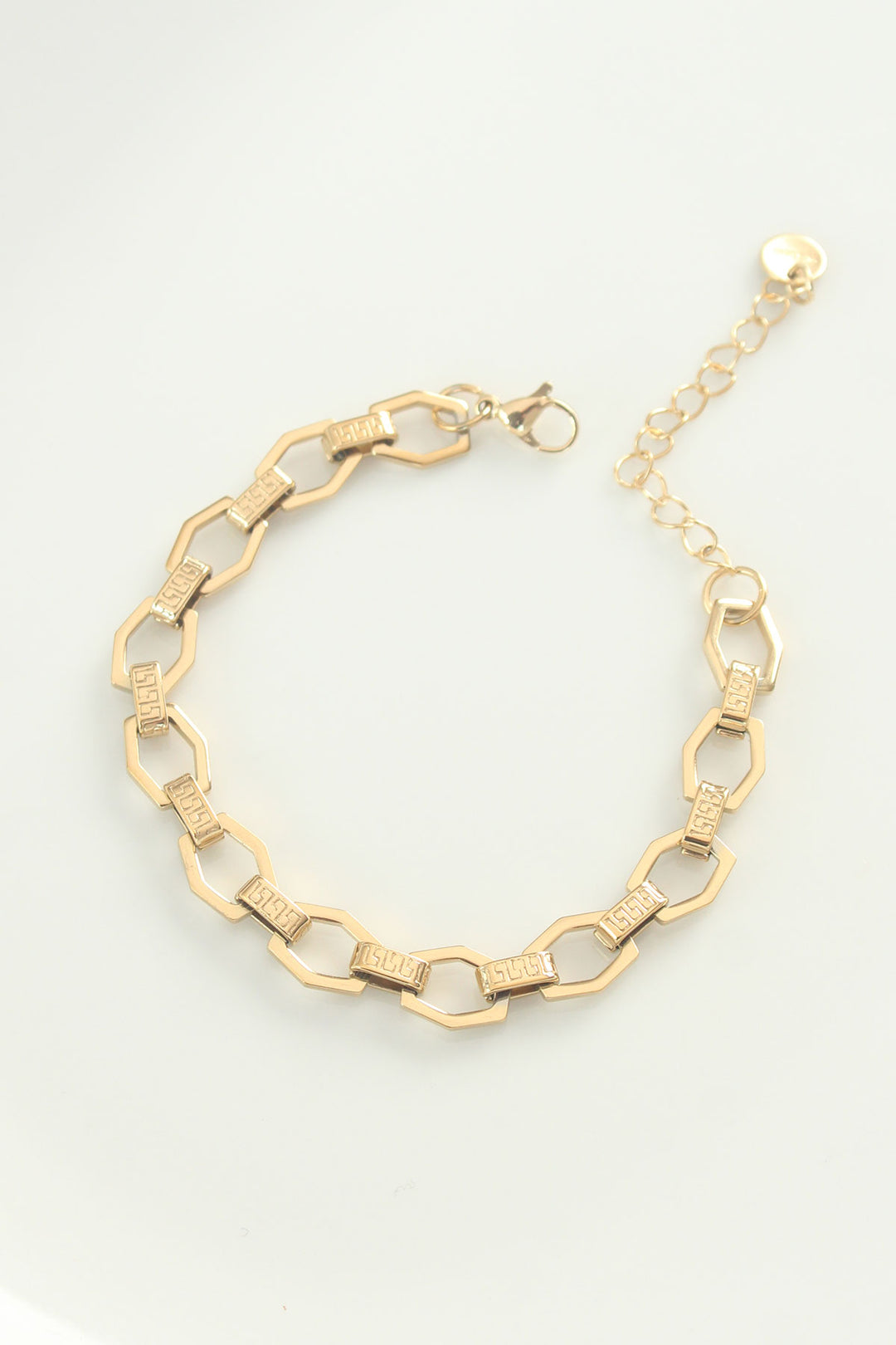 EBJ 316L Steel Gold Color Geometric Chain Bracelet - Bender