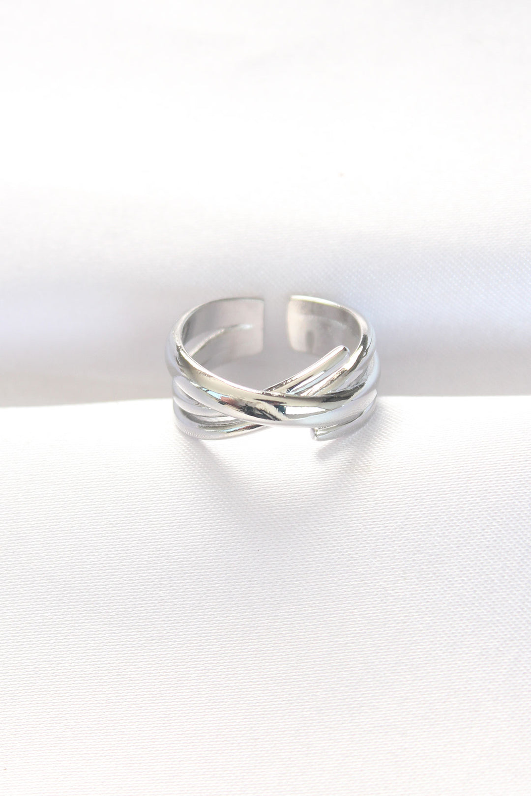 EBJ Thick Silver Color Adjustable Ring - Gjilan