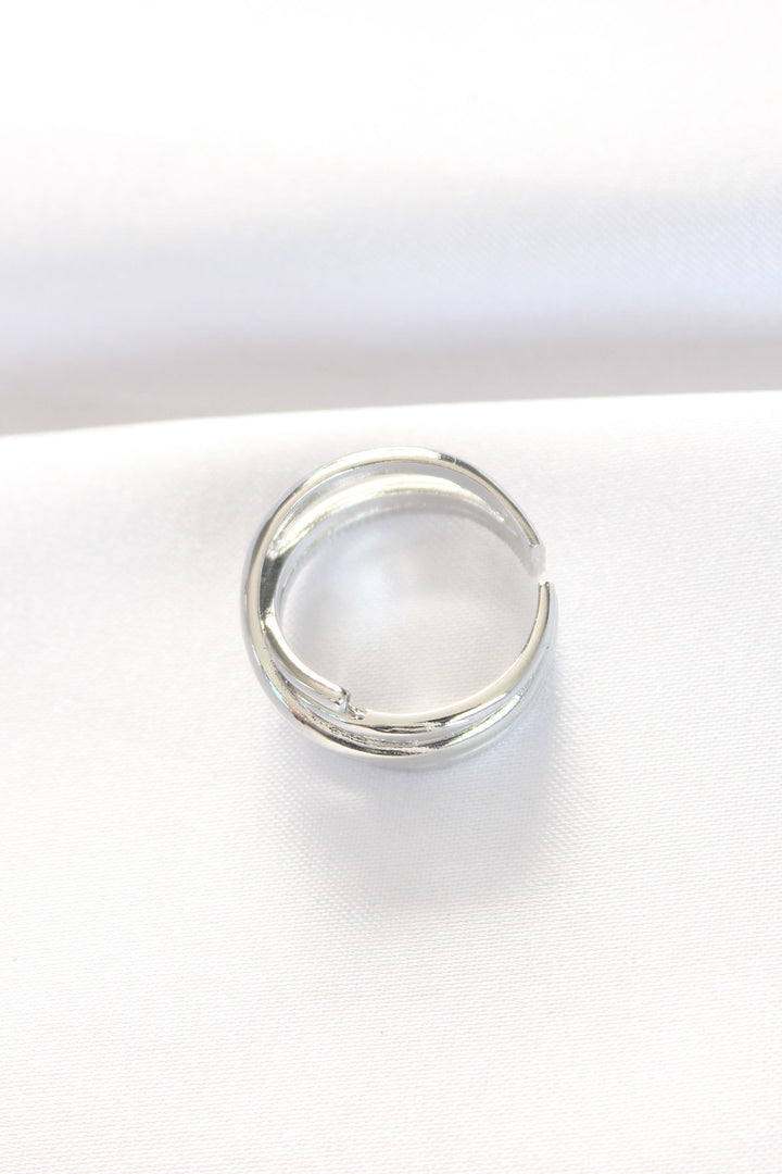 EBJ Thick Silver Color Adjustable Ring - Gjilan