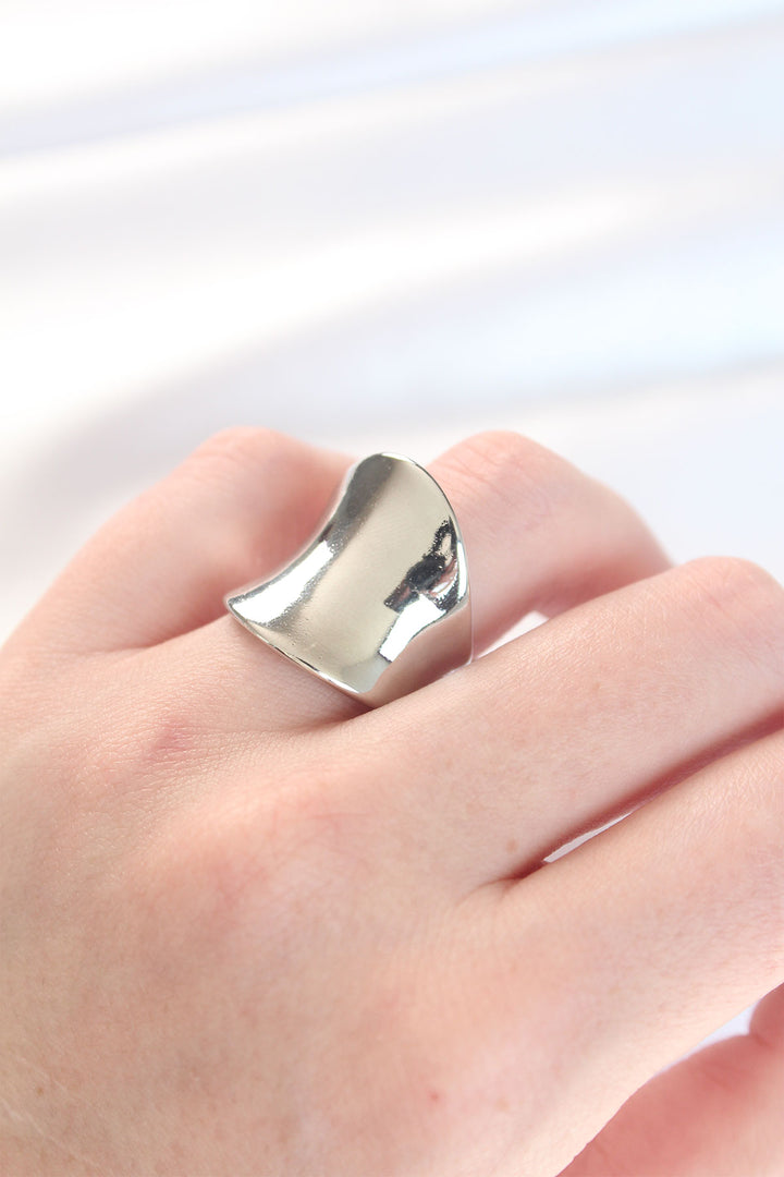 EBJ Silver Color Adjustable Curved Mirror Ring - Lakewood