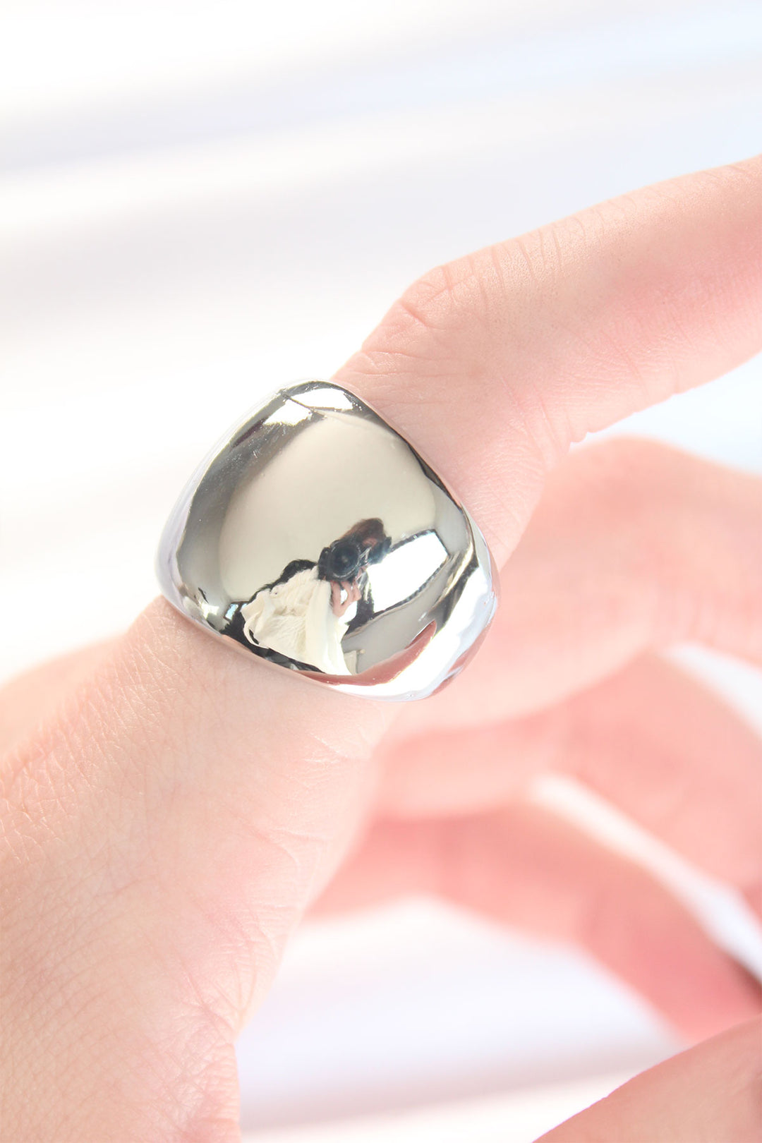 EBJ Silver Color Adjustable Concave Mirror Ring - Mandeville