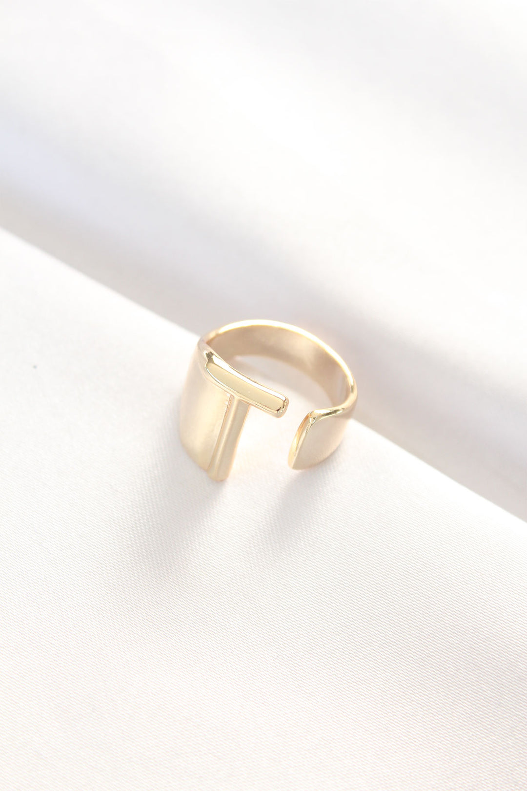 EBJ T Letter Gold Color Adjustable Ring - Offenburg