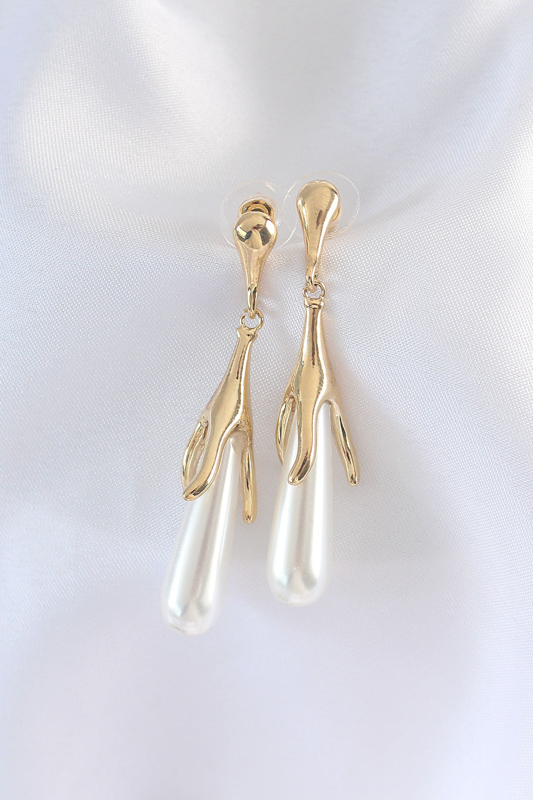 EBJ Gold Color Rice White Stone Earrings - Marseille