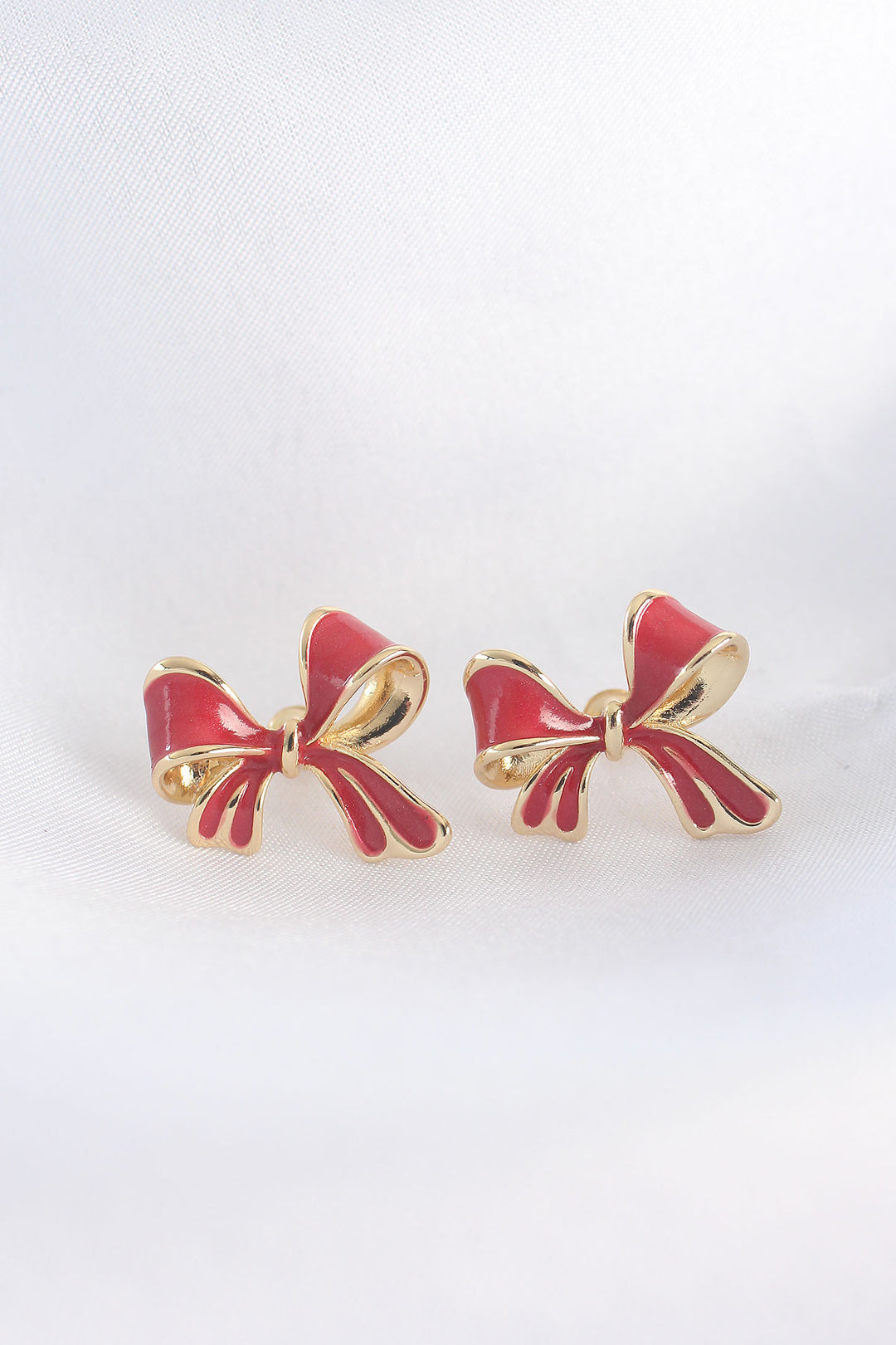 EBJ Rice Red Color Bow Earrings - Frosinone