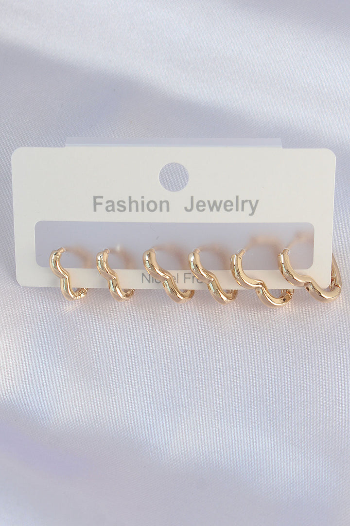 EBJ Rice Gold Color Heart Model Earring Set - Avignon