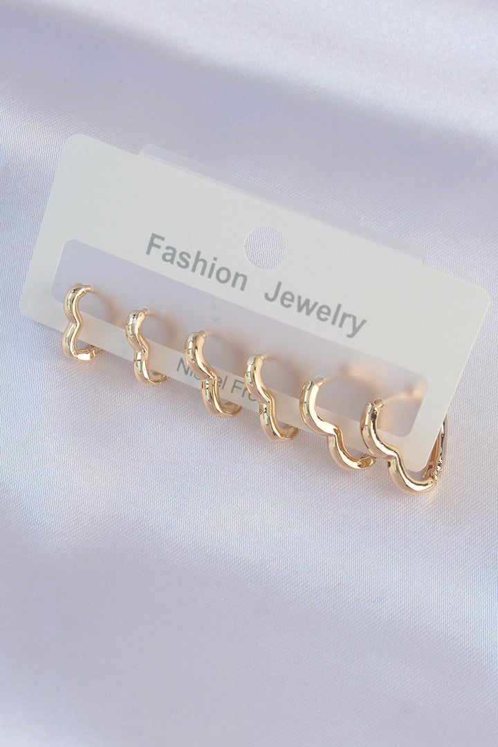 EBJ Rice Gold Color Heart Model Earring Set - Avignon