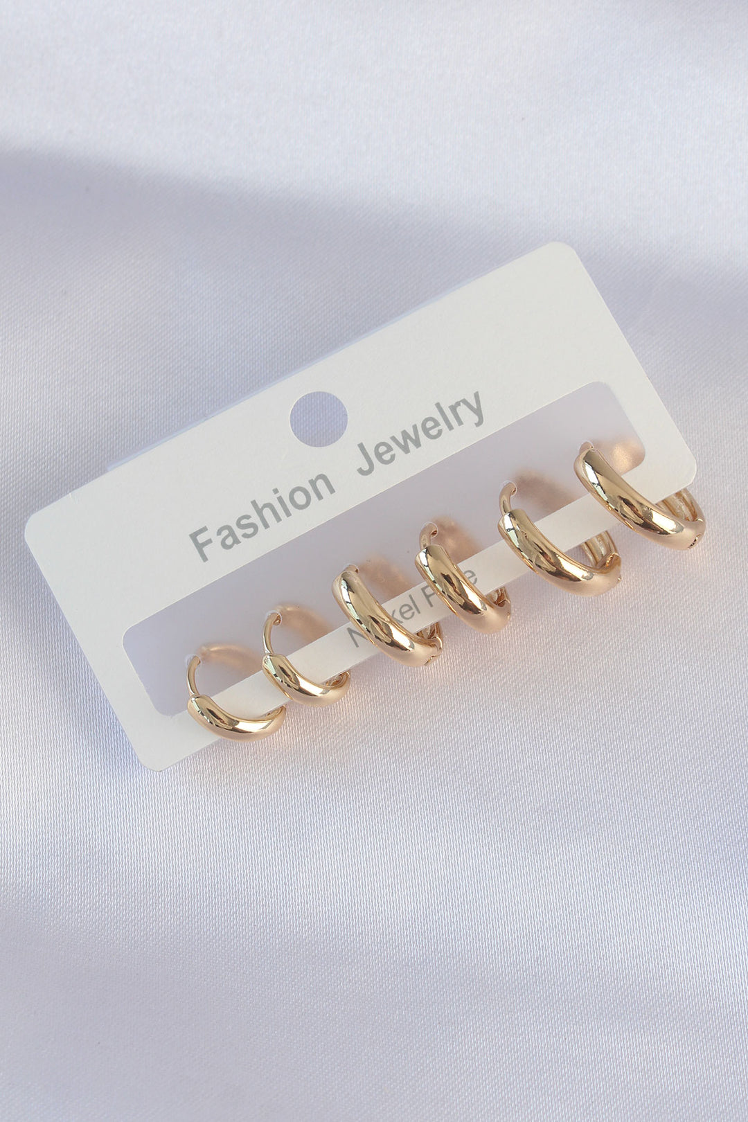 EBJ Rice Gold Color Oval Domed Earring Set - Longmont