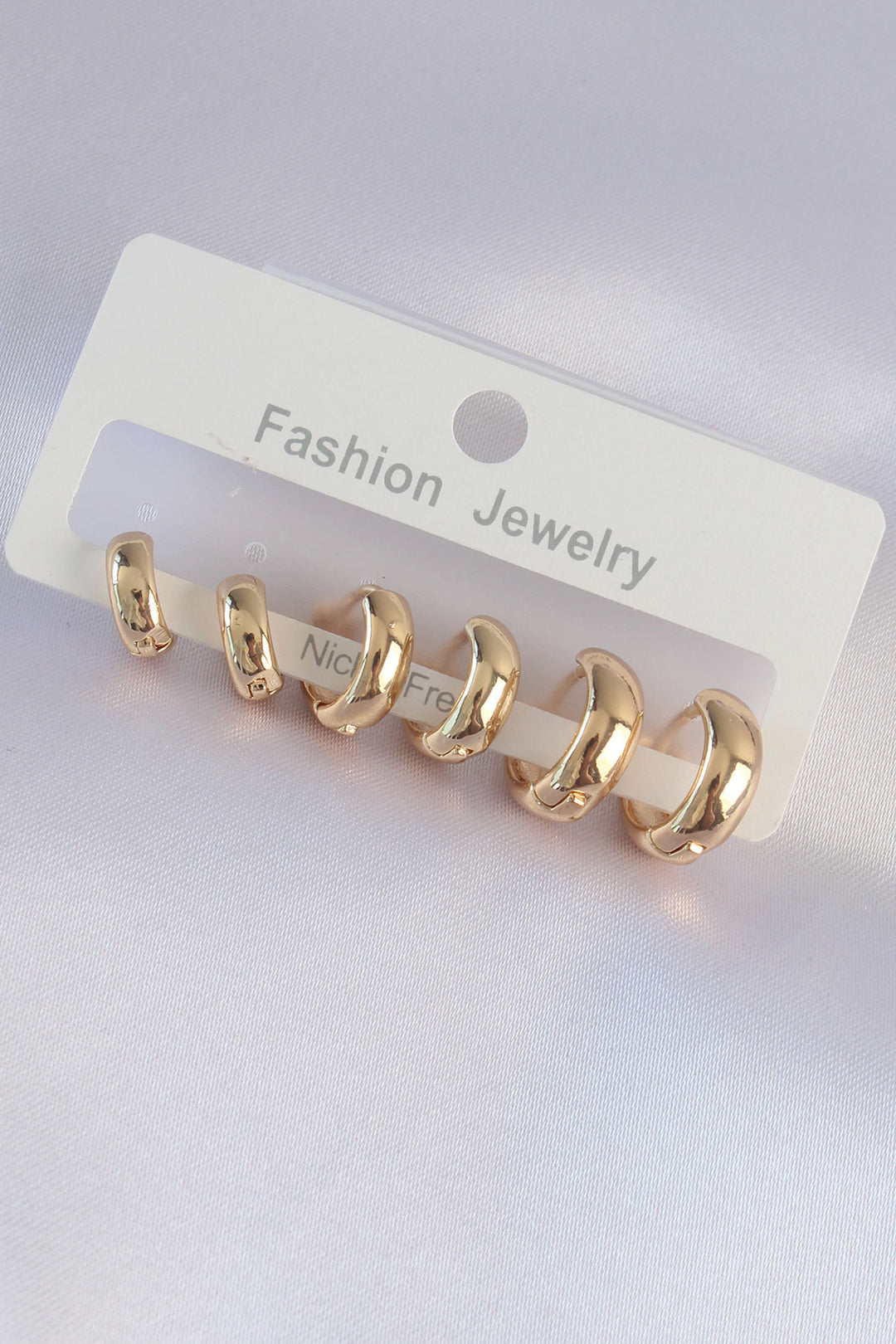 EBJ Rice Gold Color Oval Domed Earring Set - Hamilton