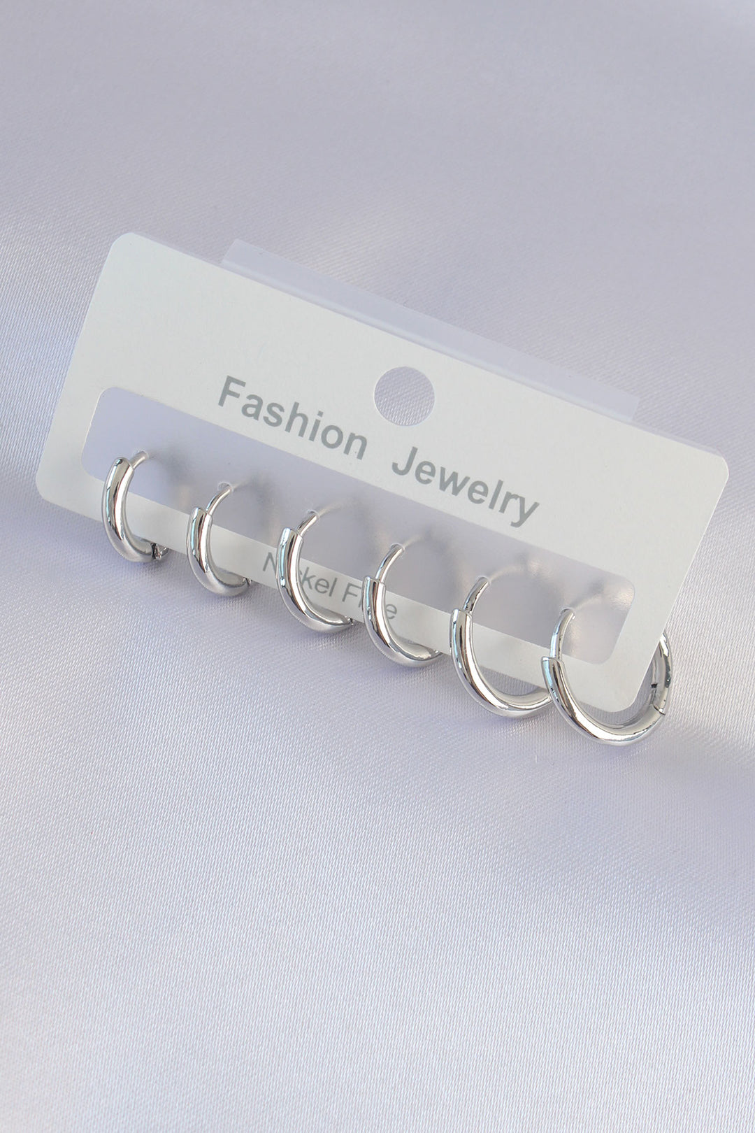 EBJ Rice Silver Color Oval Earring Set - Puertollano
