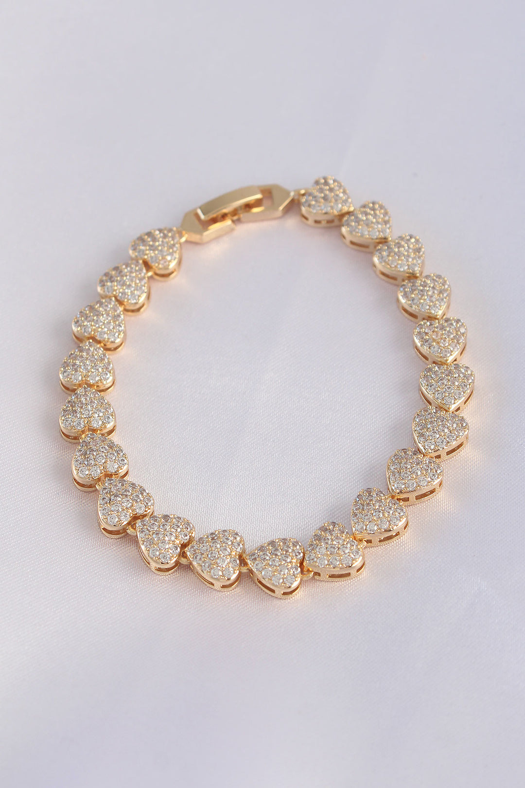 EBJ Vip Series Gold Color Heart Model Bracelet with Rice Zircon Stone - Rotterdam