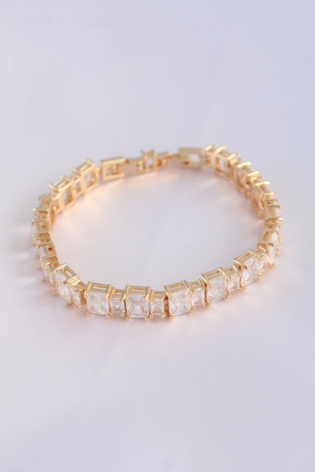 EBJ Vip Series Gold Color Baguette Bracelet with Rice Zircon Stones - Mykolaiv