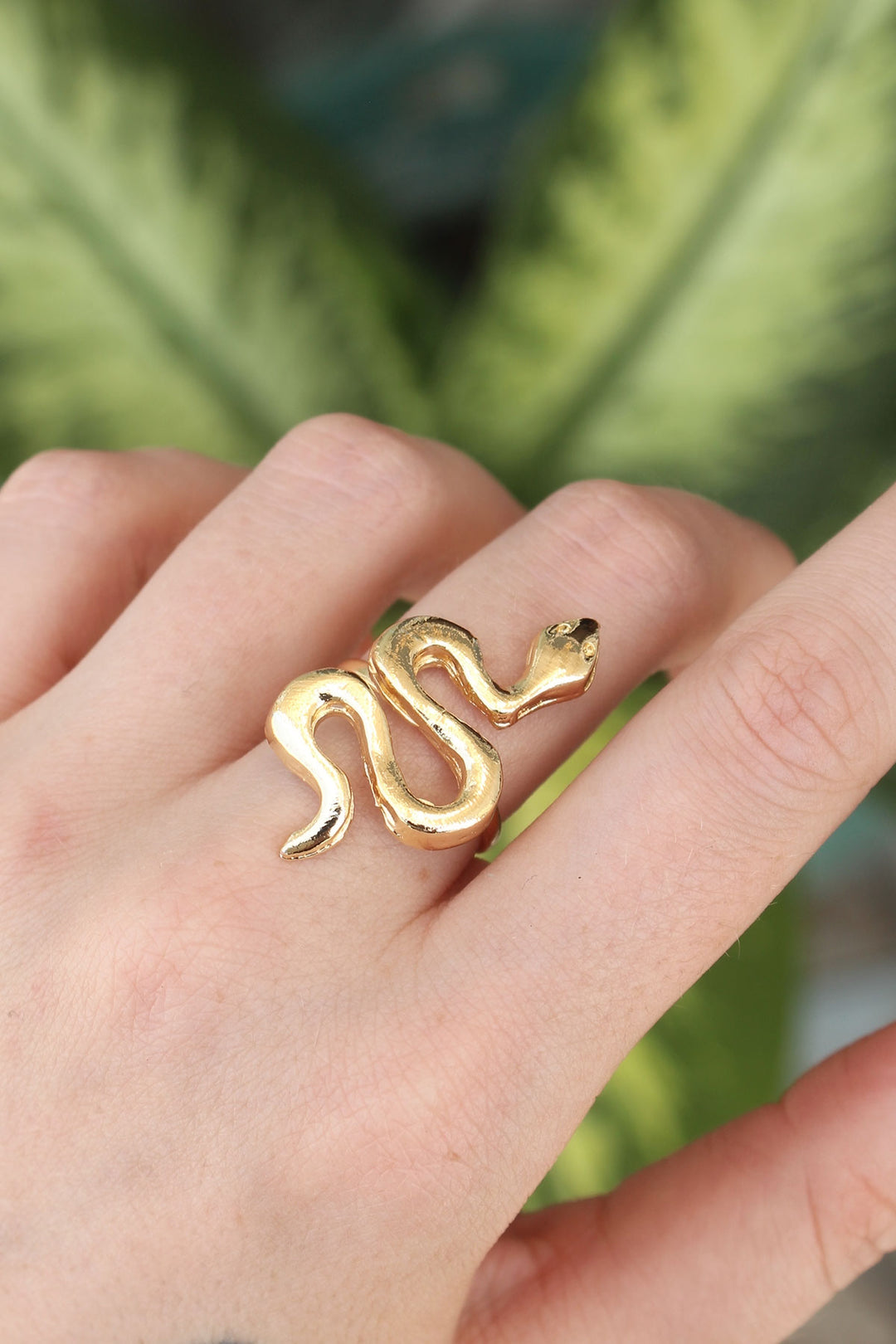 EBJ Adjustable Rice Gold Color Snake Ring - Los Angeles