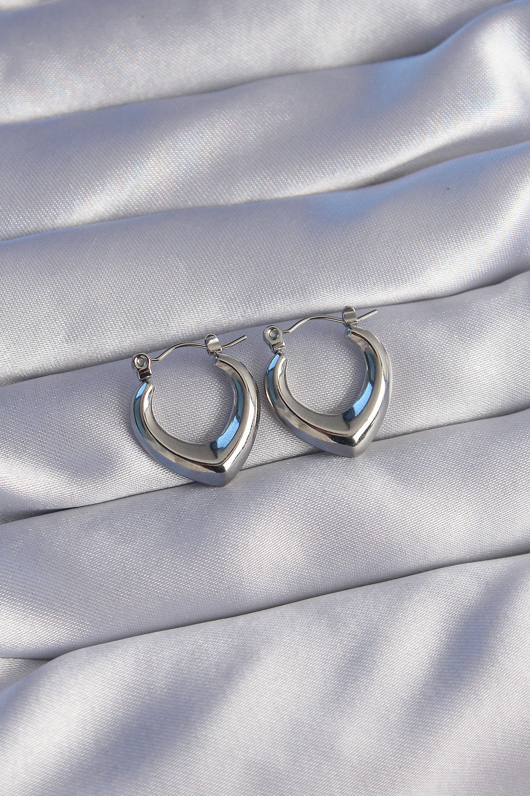 EBJ 316L Stainless Steel Silver Color Inside Oval Design Earring - Linz