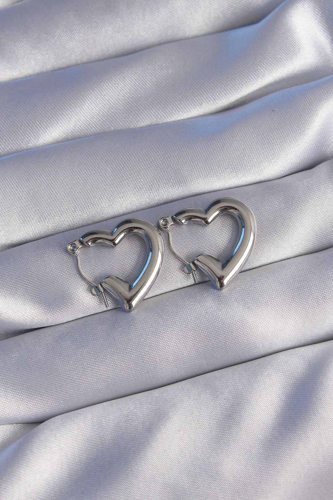 EBJ 316L Stainless Steel Silver Color Hollow Bubble Heart Earring - Appleton