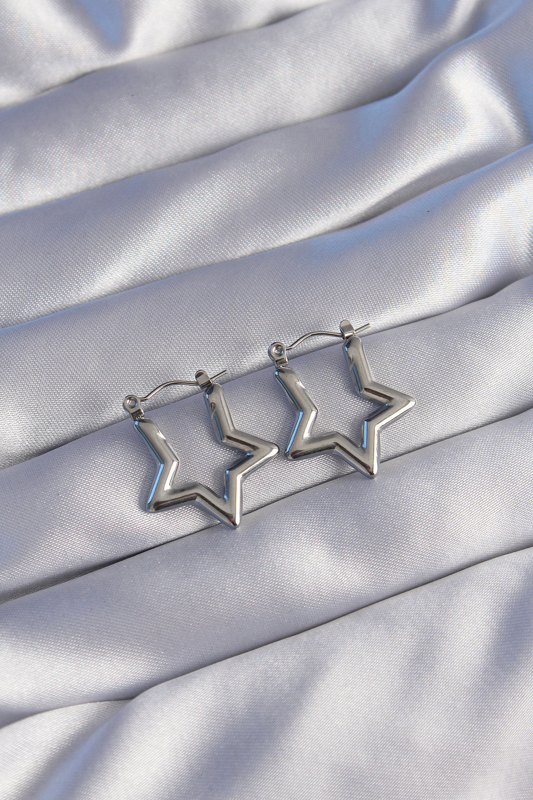 EBJ 316L Stainless Steel Silver Color Star Earrings - Huntsville