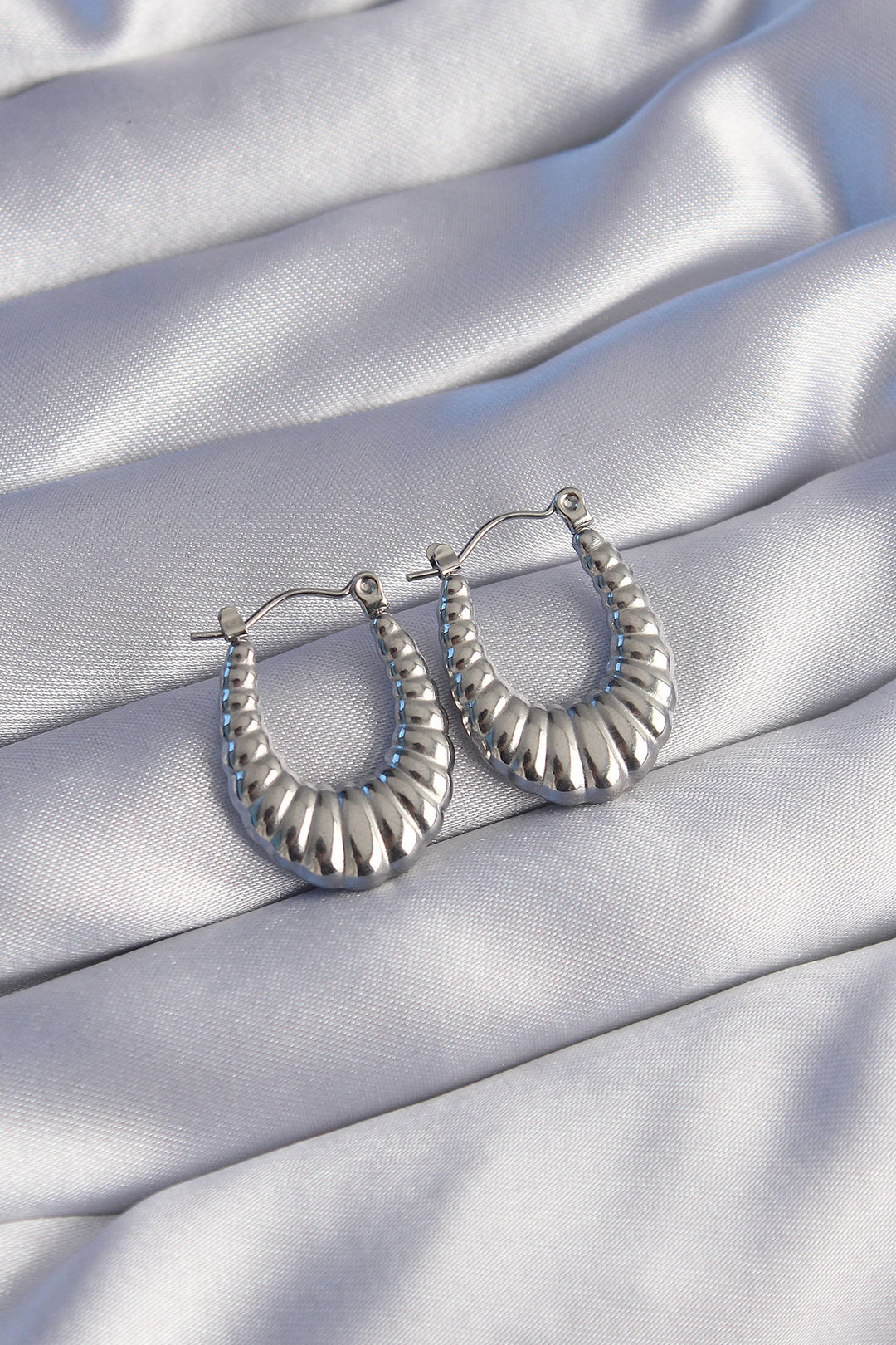 EBJ 316L Stainless Steel Silver Color Long Baklava-Like Earring - Jena