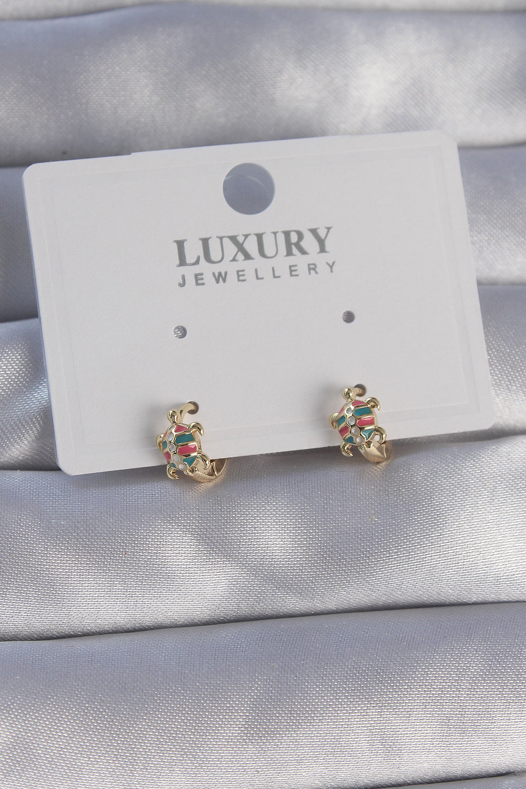 EBJ Gold Color Minimal Enamel Turtle Earrings - Eschweiler