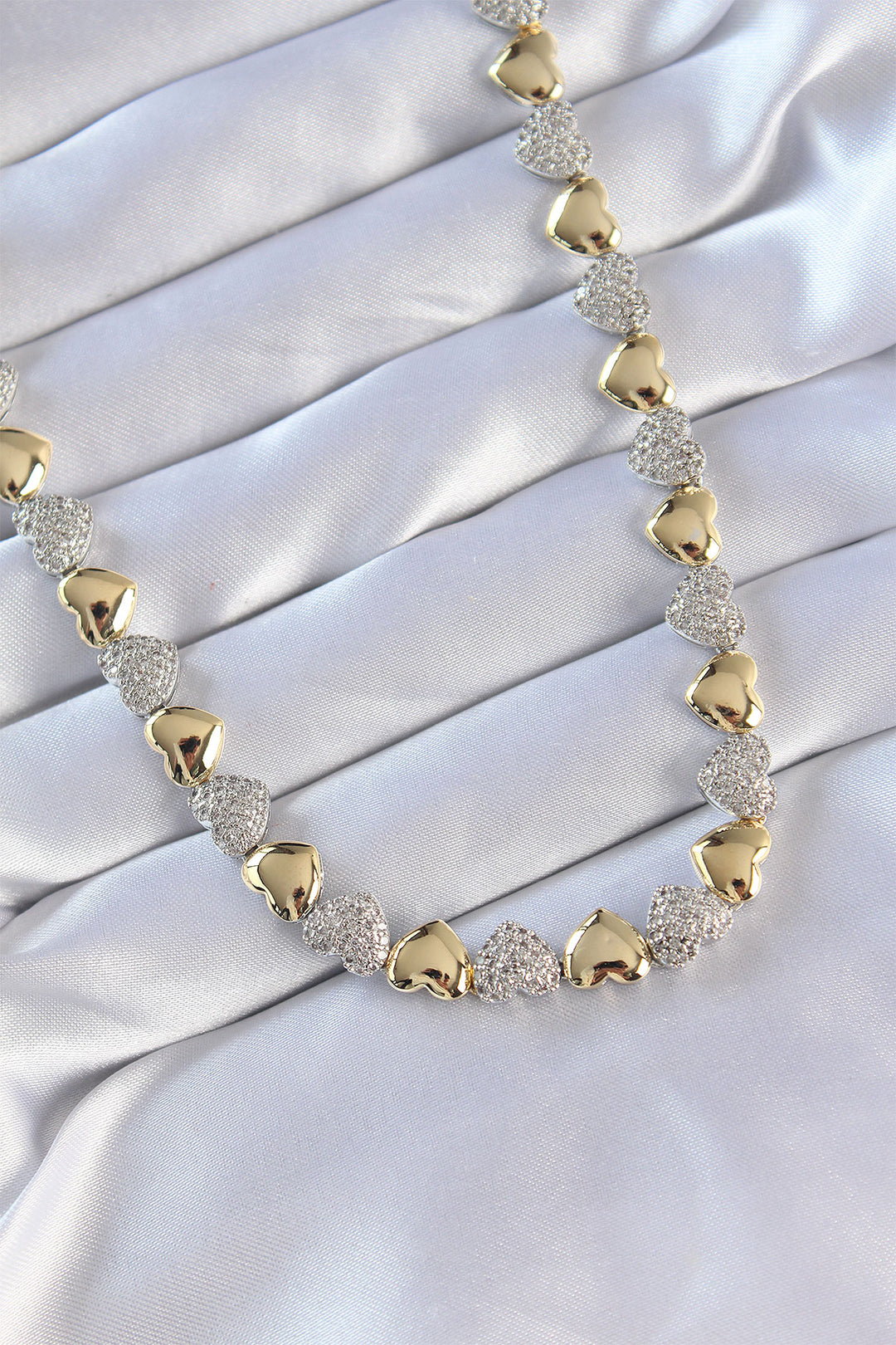 EBJ Vip Series Rice Double Color Zircon Stone Heart Design Necklace - Merritt Island