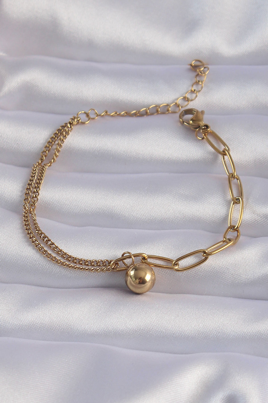 EBJ 316L Steel Gold Color Ball Chain Bracelet - Drancy
