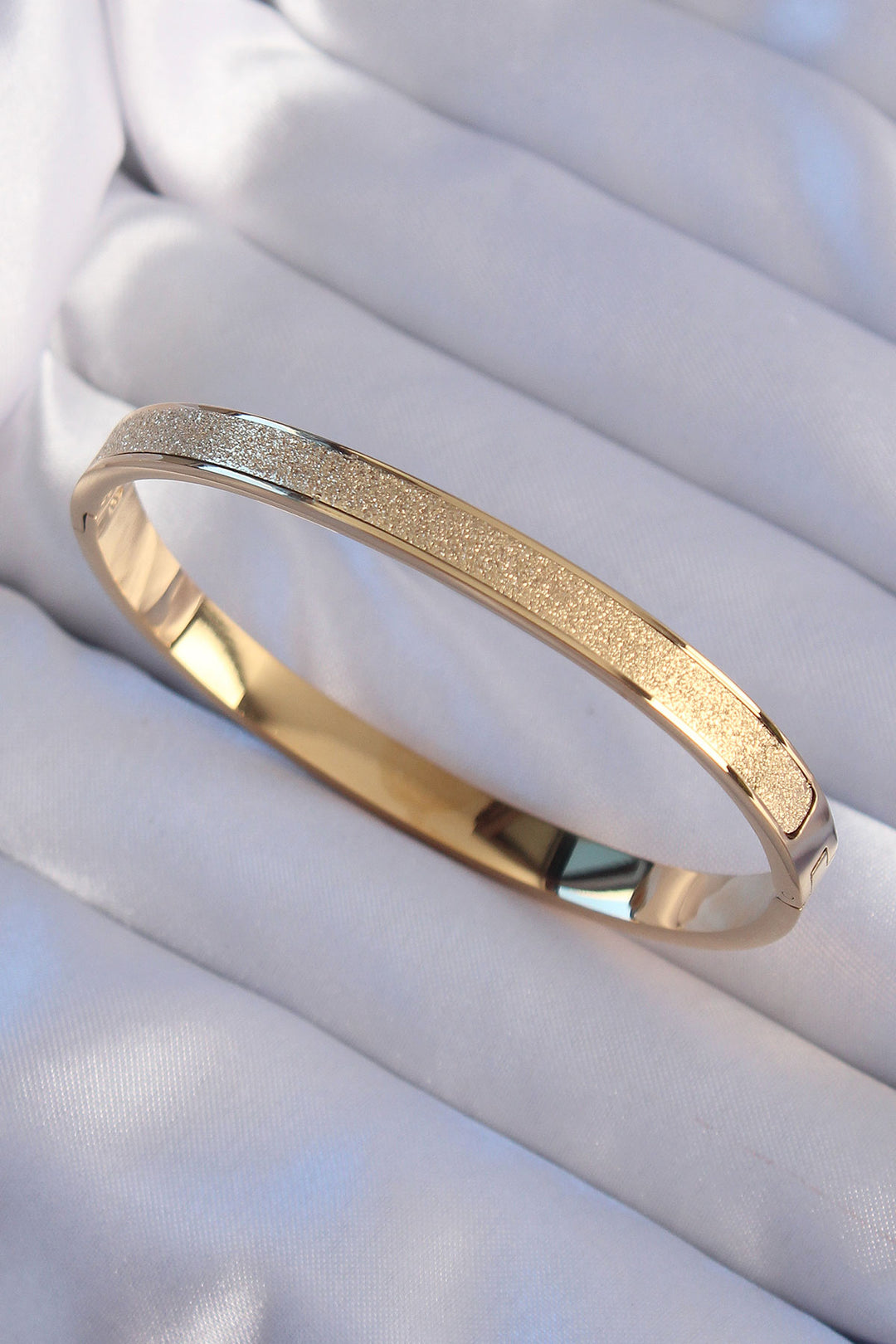 EBJ 316L Steel Gold Color Glittery Model Thin Cuff - Georgetown