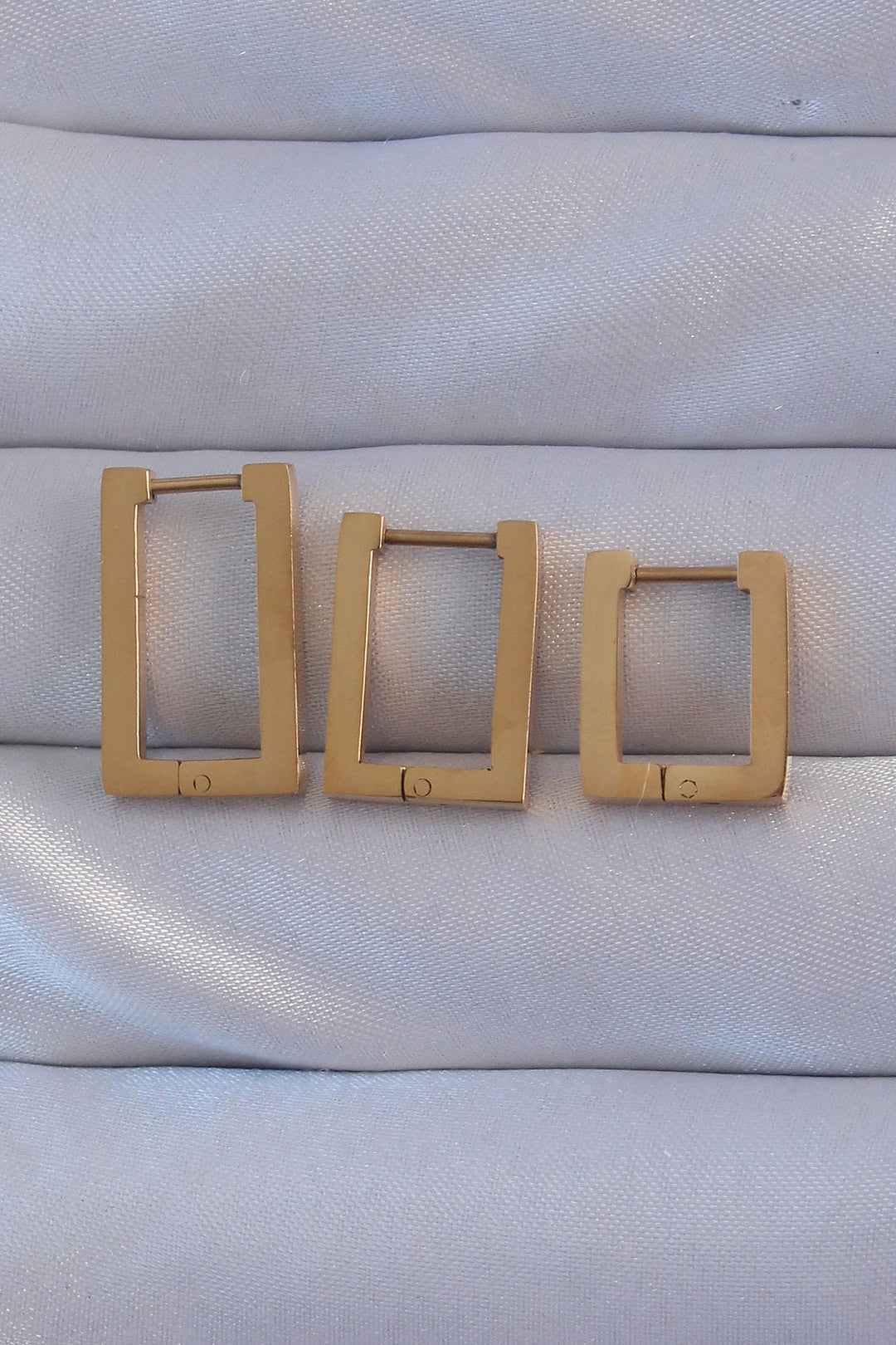 EBJ 316L Steel Gold Color Rectangle Earring Set - Erding