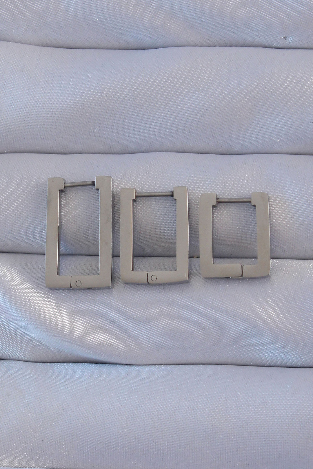 EBJ 316L Stainless Steel Silver Color Rectangle Earring Set - Wakefield