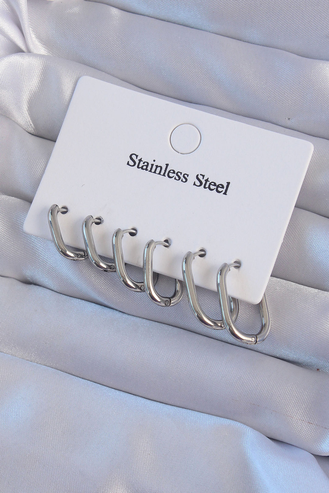 EBJ 316L Stainless Steel Silver Color Geometric Earring Set - Hinesville