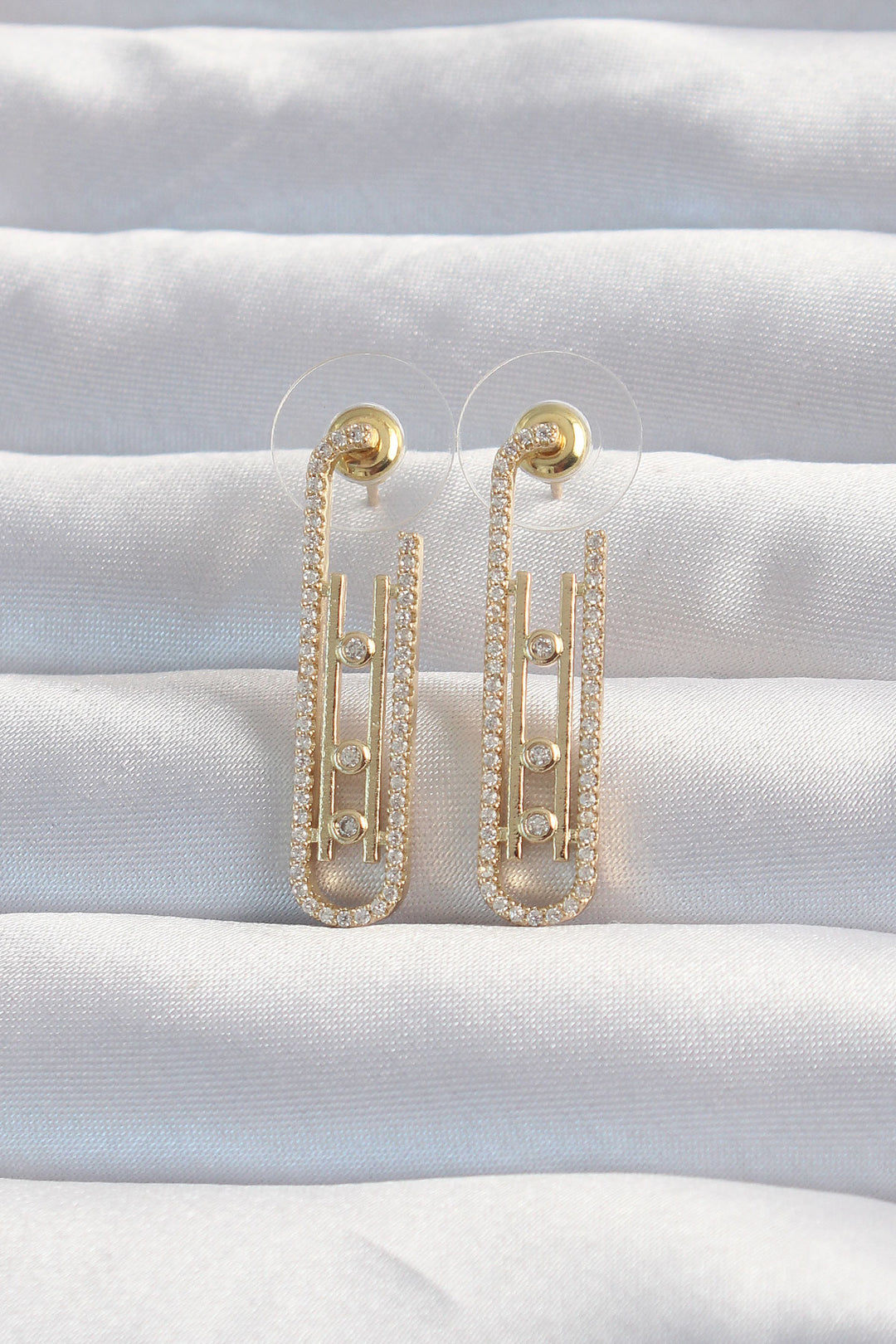 EBJ Messika Earrings with Gold Color Zircon Stone - Vitsyebsk