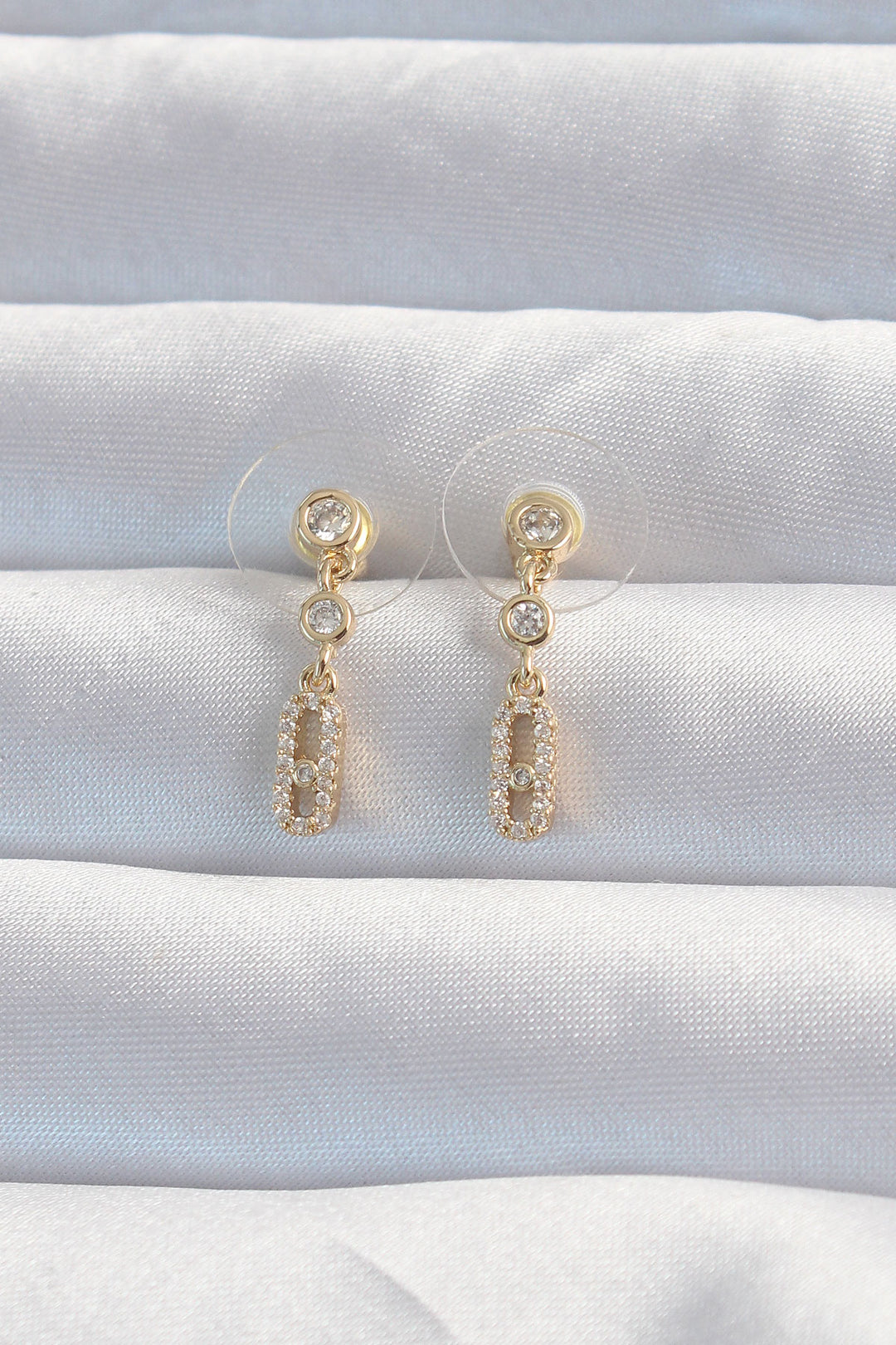 EBJ Minimal Messika Earring with Gold Color Zircon Stone - Huizen